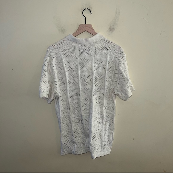 ABERCROMBIE AND FITCH crochet mens short sleeve button down M - Picture 7 of 7